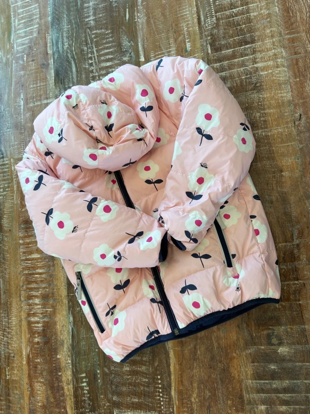 Hanna Andersson Pink Floral Puffer Jacket